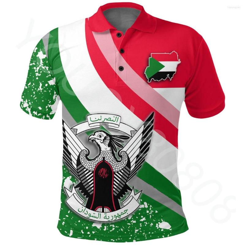 

Men' Polos African Region Polo Shirt Sudan Summer Men' And Women' Printed Casual Loose Sports Street Style T-shirt, Lgpolo578