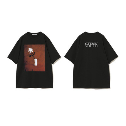 

Mens T Shirts Women Tshirts Flower Arrangement Rose White Cans Oil Painting Retro Short Sleeve T-shirt under