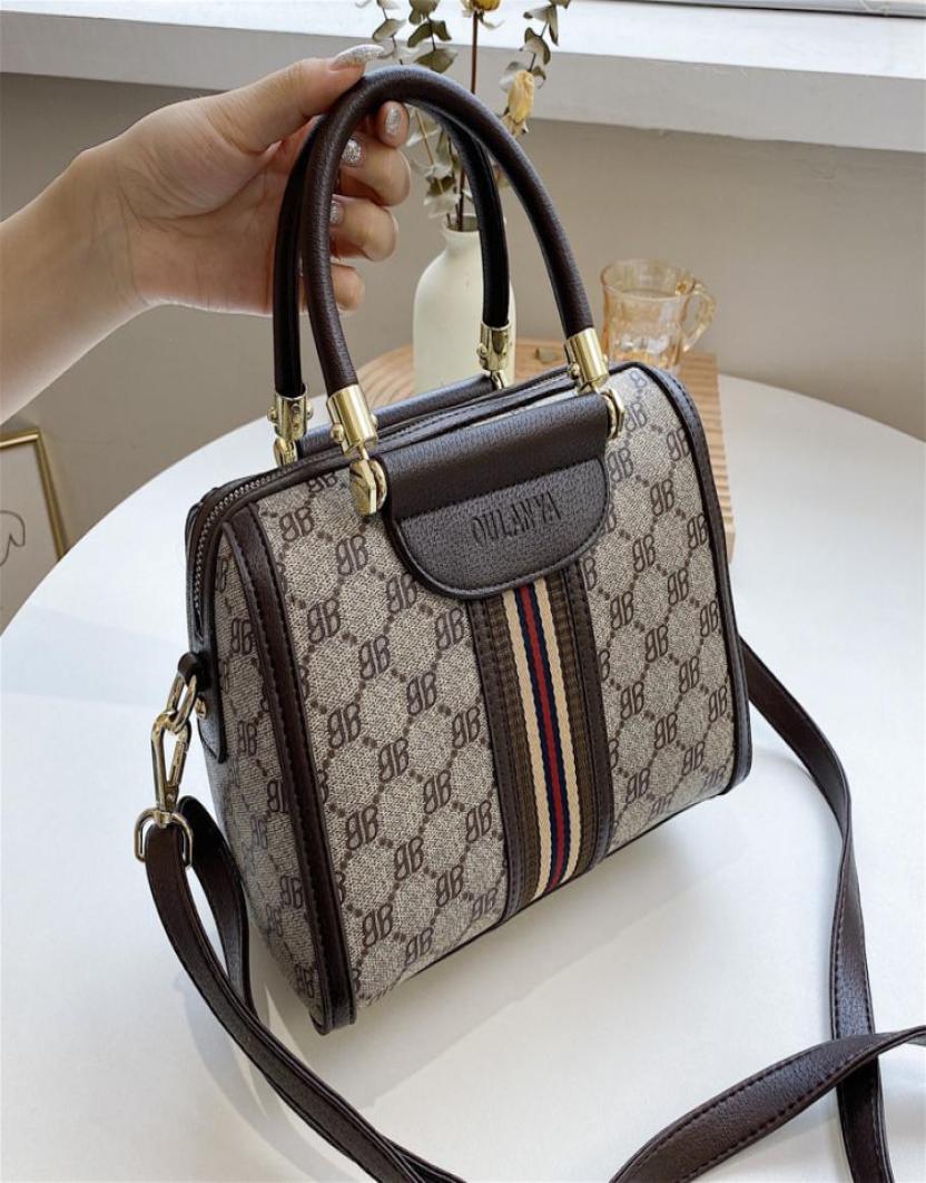 

75 Off Bag women039s bags new fashion texture printed portable Boston Single Shoulder Messenger handbags3082893, Khaki