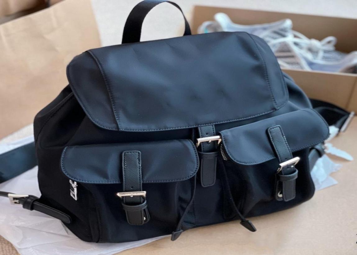 

2021 Unisex Luxury Black Backpacks Designers Nylon School Bags Students Back Packs Medium Size with Triangle Famous Handbags Large2772858, Red