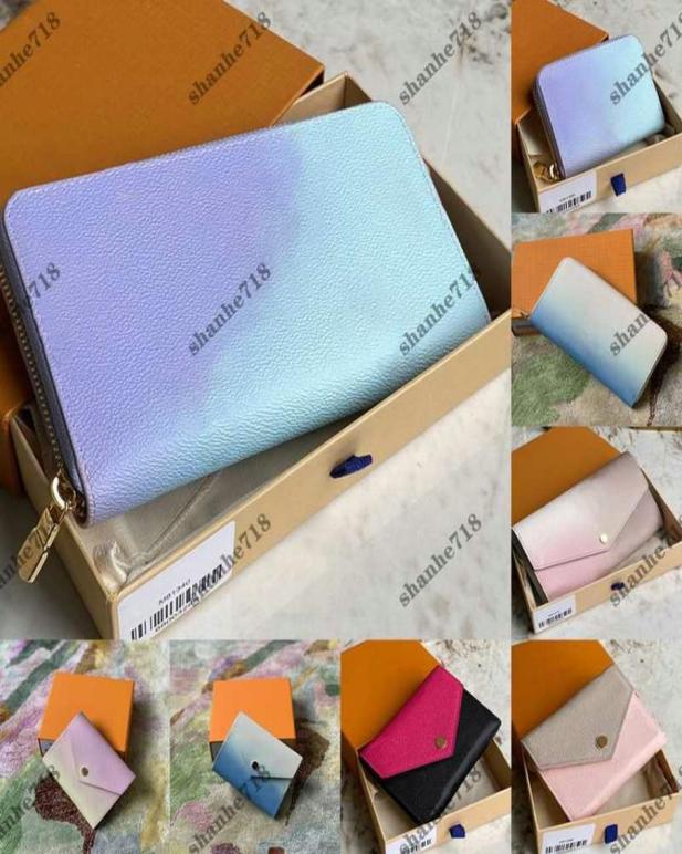 

Real Cowhide Gradient Vintage Zippy Long Wallets Women Luxury Bag Sarah Victorine Coin Purse Card Holder Designer Clutch Bags Lady9071444, Yellow