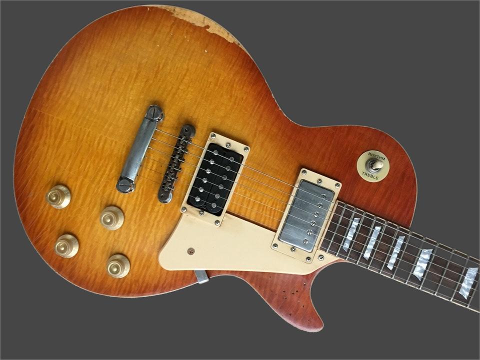 

Relic LP Electric Guitar mahogany Body Maple Neck Aged Hardware Tea Burst Nitro Lacquer Finish Can be Customized369