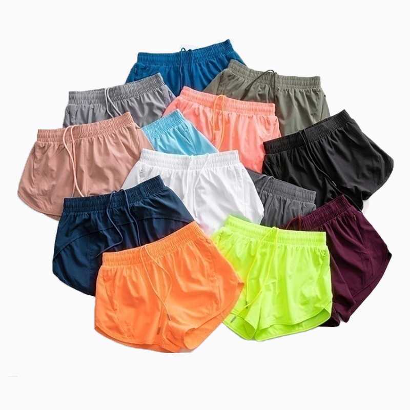

Yoga Outfits Sports Quick dry pants fake two-piece mesh gauze Yoga pants women anti-walking fitness running elastic shorts Sports pants O4RH