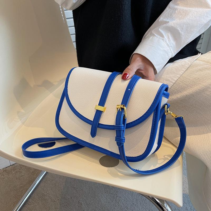 

Evening Bags 2023 Contrast Color One Shoulder Crossbody Bag French Small And Fashionable Square Women's Trend, Black