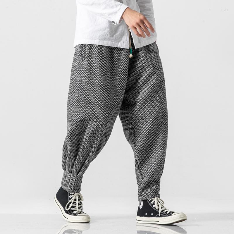 

Men's Pants Streetwear 2023 Casual Man Chinese Joggers Harem Style Men Cotton Linen SweatpantS Ankle-length, Gray