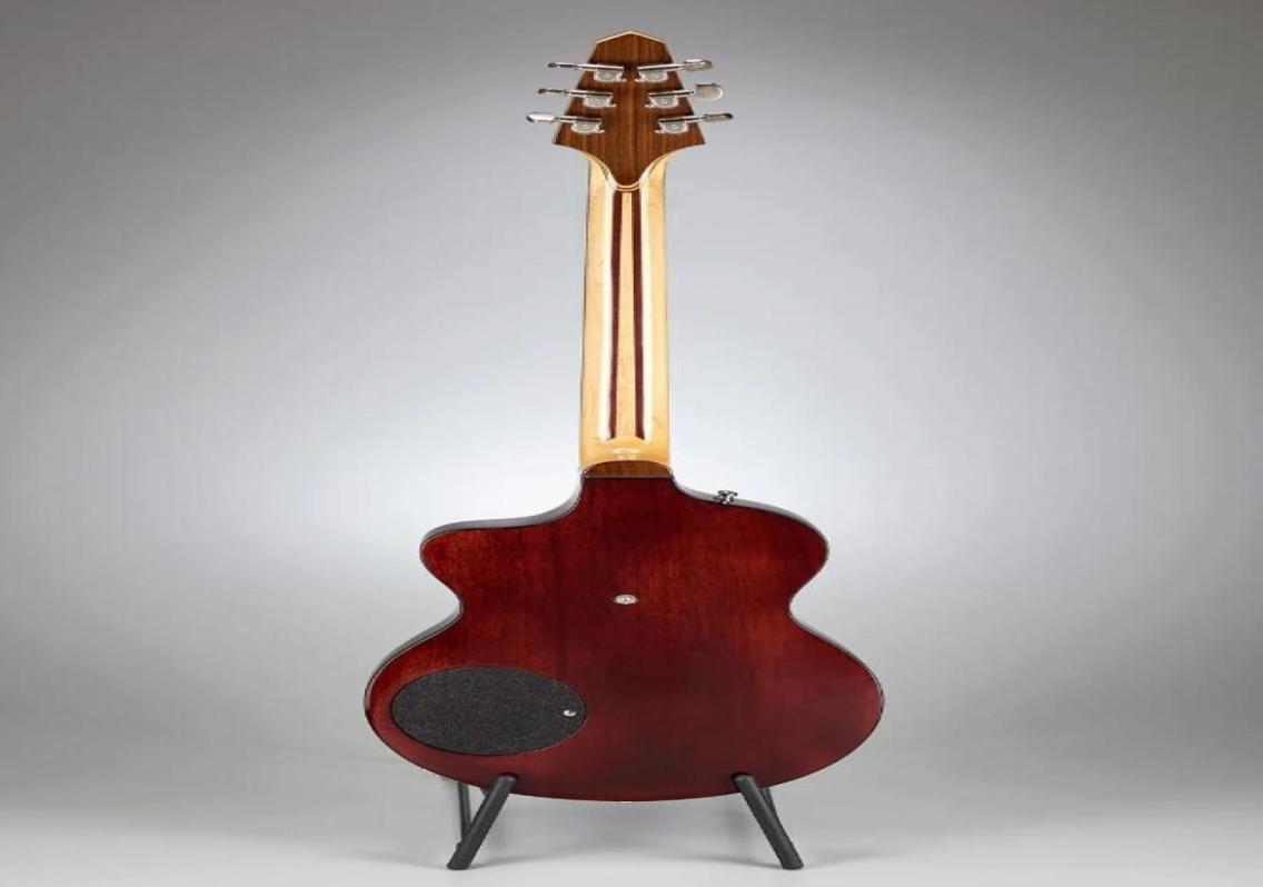 

Custom Turner Model 1CLB Lindsey Buckingham Burgundy Brown Semi Hollow Electric Guitar Black Body Binding 5 Piece laminated Map5931532