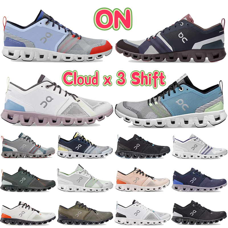 

New ON running shoes cloud x 3 Shift ink cherry Alloy red heather glacier white heron black niagara mens designer sneakers rose sand ivory frame outdoor women trainers, 03 niagara white