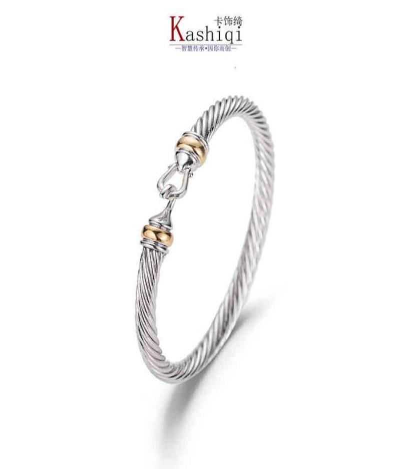 

Bracelet Dy Hook Women Fashion Atmosphere Platinum Plated Twocolor ed Wire Hemp Selling Accessories5163573