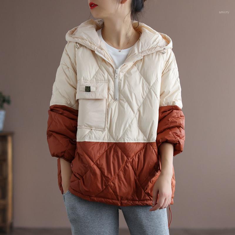 

Women's Down & Parkas Autumn And Winter Lightweight Hooded Pullover Casual Short Loose Warm Jacket Clothing 2023 Coat Women J02030, Beige