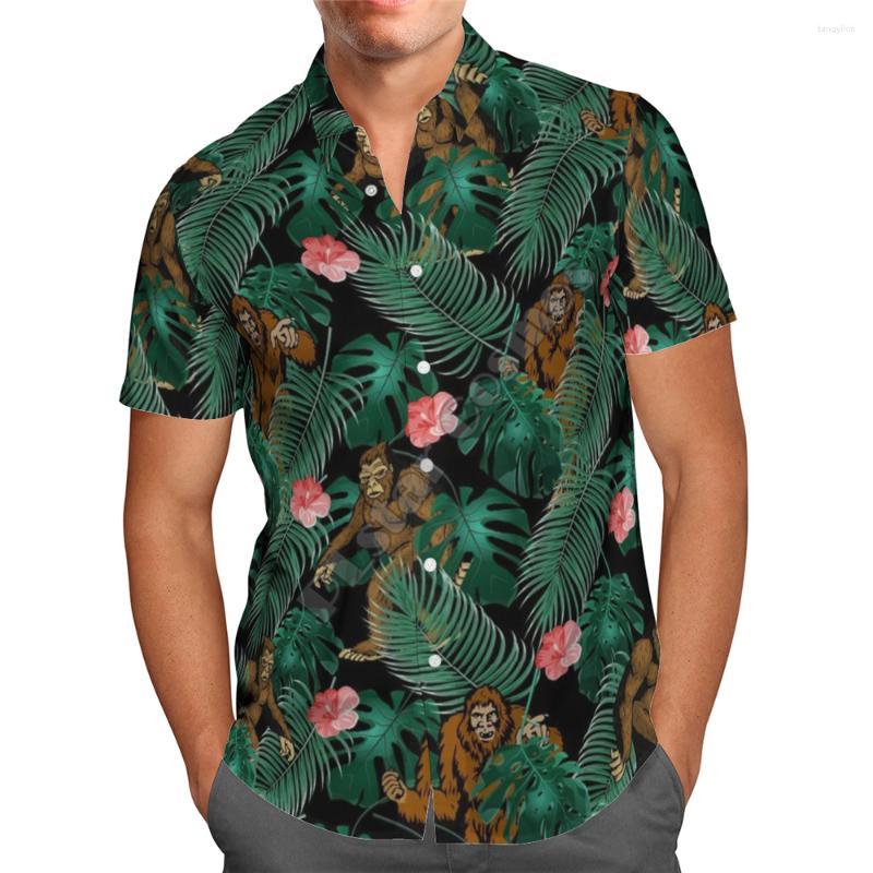 

Men' Casual Shirts Hawaii Shirt Hawaiian Beach Summer Flower Orangutan Printed 3d Men' Harajuku Tee Hip Hop 09, Short sleeve shirt