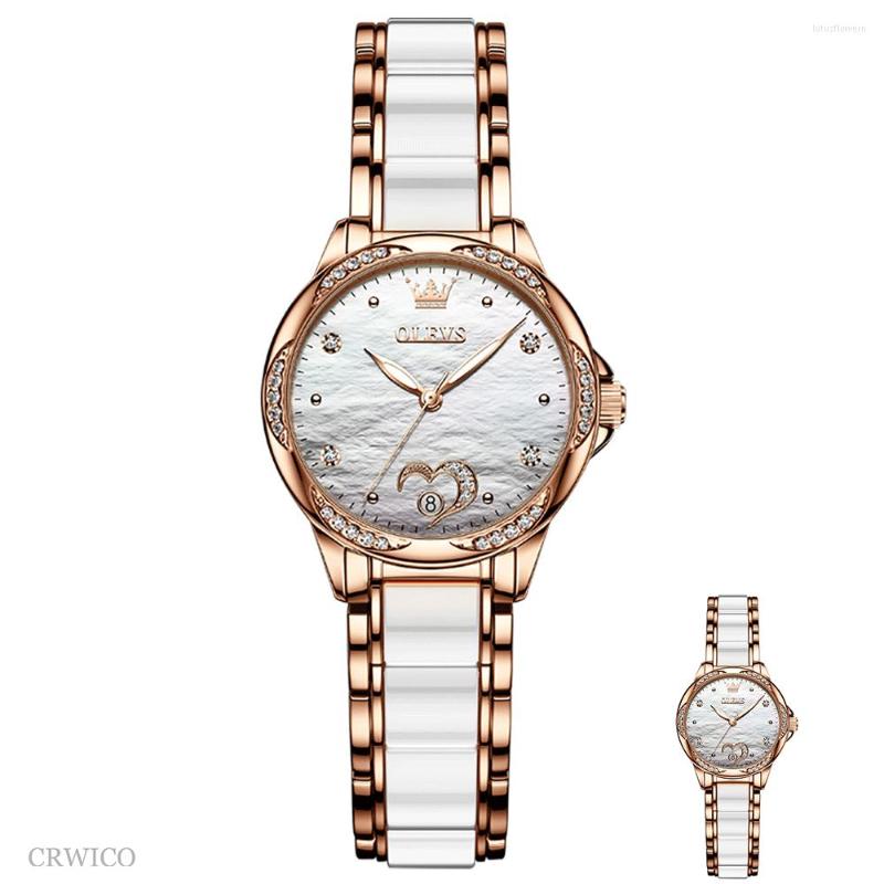 

Wristwatches 2023 Brand Automatic Mechanical Movement Watch Fashion Waterproof Luminous Ladies Ceramic Bracelet Women's, Hsjl