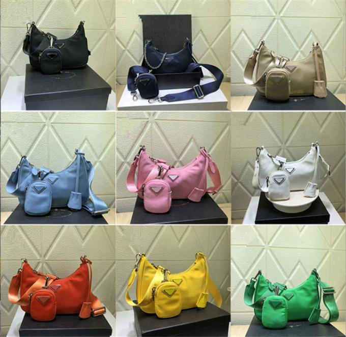 

2022 fashion 3 piece Nylon bags woman luxurys men designers lady Womens crossbody tote Hobo Shoulder Purses Handbags Bag wall5962329, Dark grey
