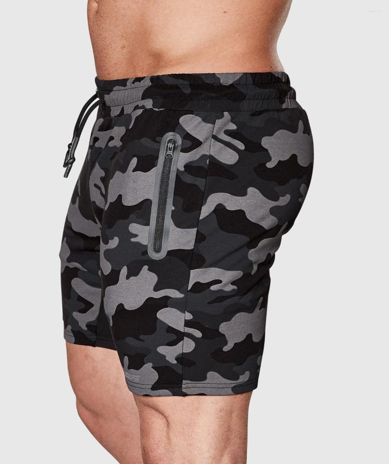 

Men's Shorts Men's Running Sports Fitness Breathable Jogging Training Quick Dry Gym Gyms, Dark grey camo 1