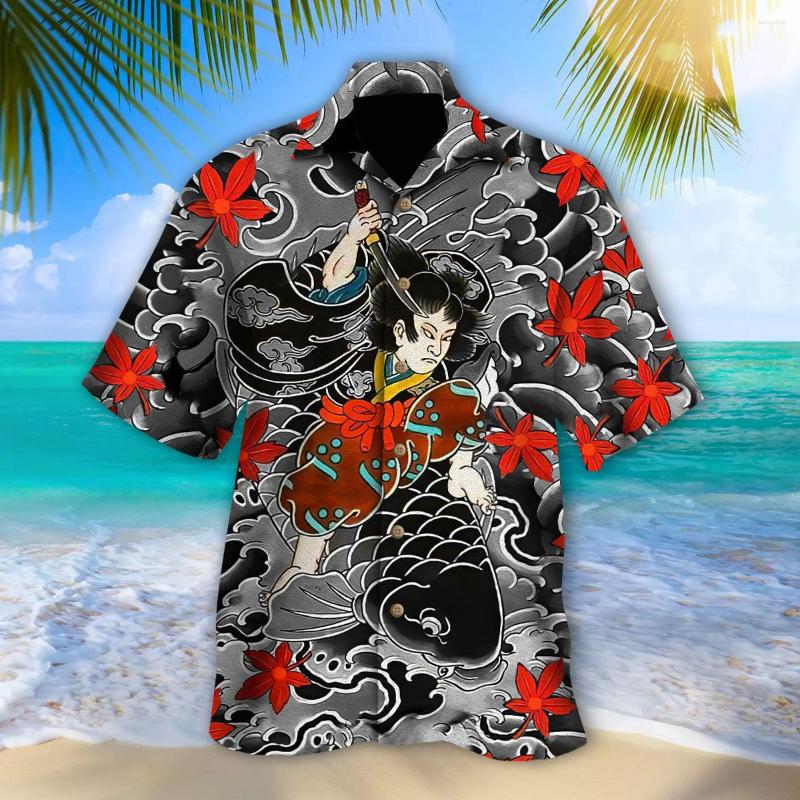 

Men's Casual Shirts Dragon Tattoo 3D Hawaii Shirt Men Short Sleeve Japanese Samurai Retro Clothes Oversized 5XL Camisas Masculinas-789, 18