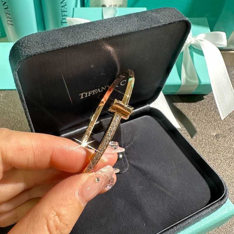 

Factory designer T bangle T Tijia Gaoding 18K diamond luxury rose gold T1 bracelet Qixi Valentine's Day Mother's Day gift 1ITO