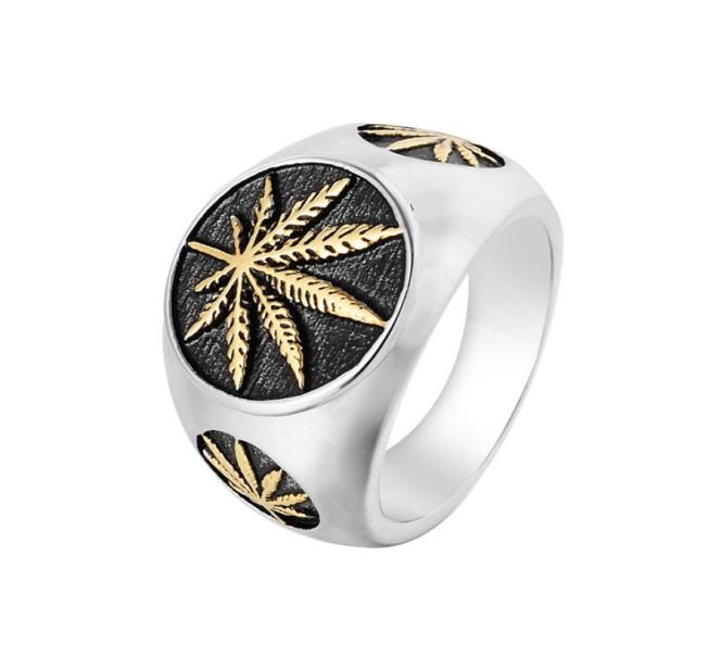

2021 Fashion Gold Color Maple Leaf Rings For Women Female Party Wedding Jewelry Whole Stainless Steel Engagement Bands6187482