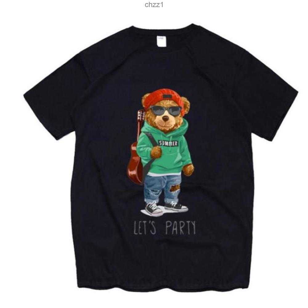 

Harajuku Tshirts for Men Hip Hop Streetwear Cartoon Bear Printed t Shirt Cotton Casual Short Sleeve Tee Y2k Clothes Tops Black9546429f37ff37f