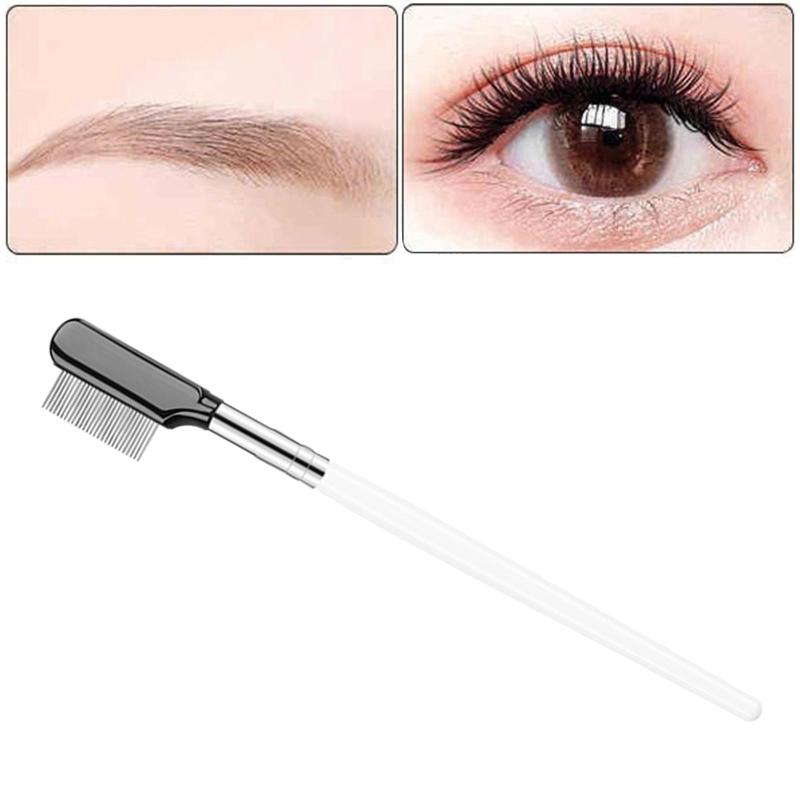 

Makeup Brushes 1Piece Stainless Steel Eyebrow Comb With Wooden Handle Cosmetic Grooming Tool For Women Girls Travel