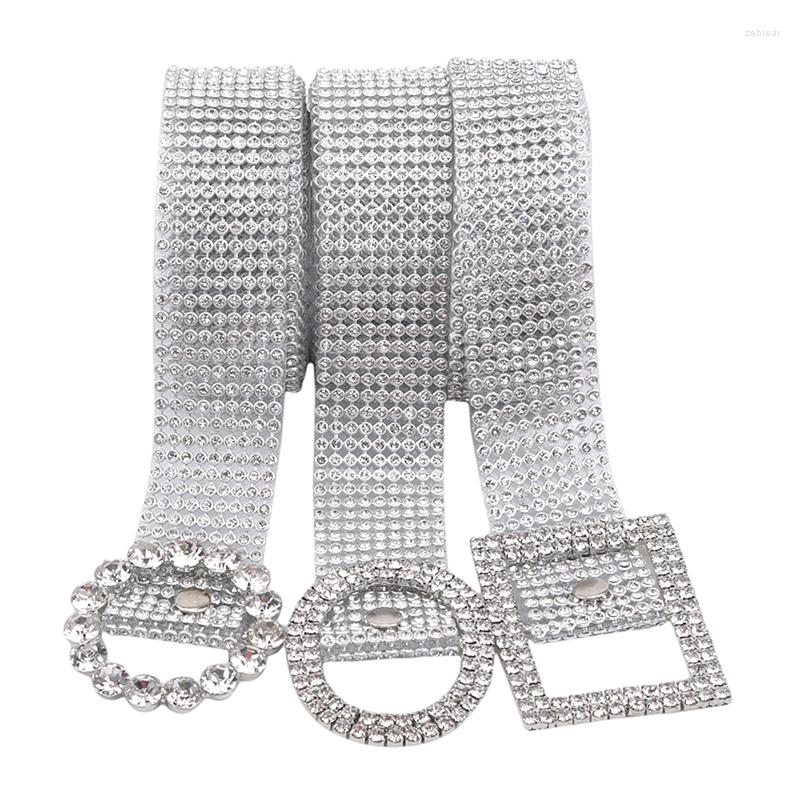 

Belts Bright Shiny Female'S Belt Waist Chain Luxury Sweet 2023 Fashion Full Diamond Rhinestone Crystal, Black