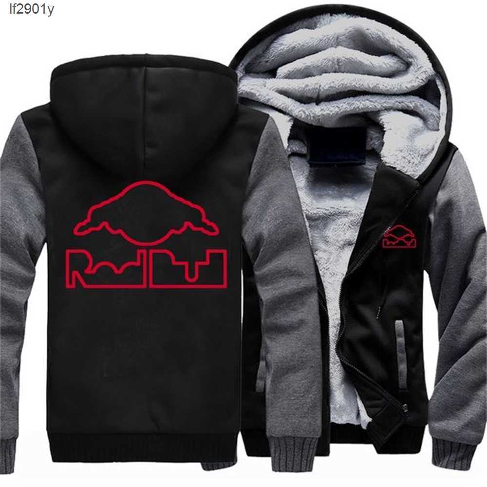 

F1 Team Men's Autumn Winter Mens Fashion Fleece Padded Pullover Streetwear Zip Up Hoodie Coat Warm Hooded Sweatshirt QU5N