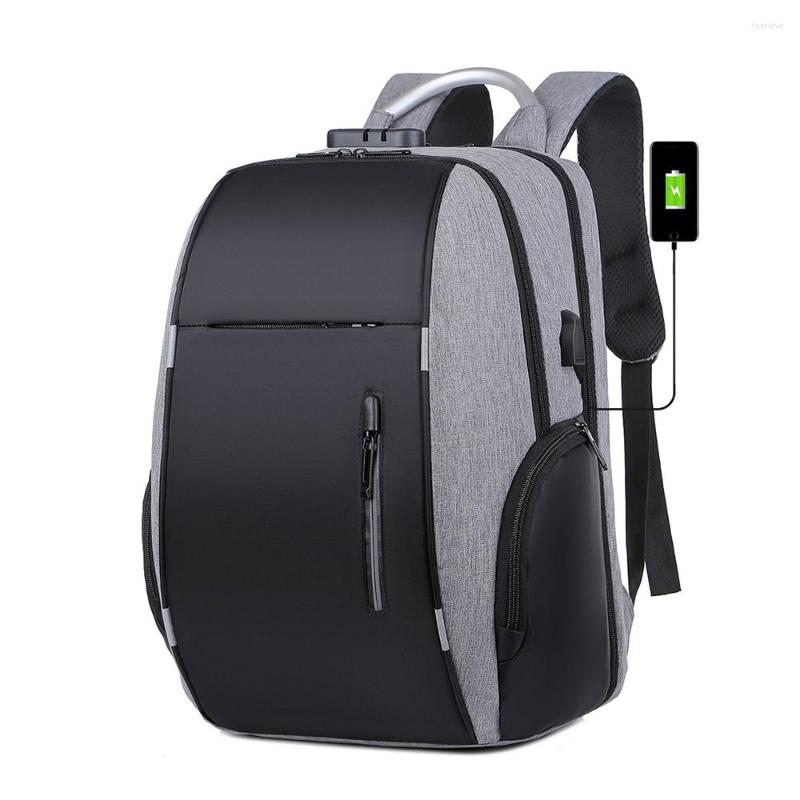 

Backpack USB Charging Men Backpacks Anti-Theft 22L Travel 15.6 Inch Laptop Male Waterproof Outdoor Sport School Bags, Black