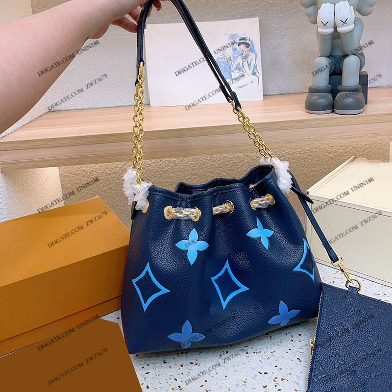 

2023ss Women Luxurys Designers totes Bags acme Quality onthego Handbag Shouder Crossbody Bag Genuine Leather Messenger Ladies Travel Handbags Pouch Purse 28cm, Blue