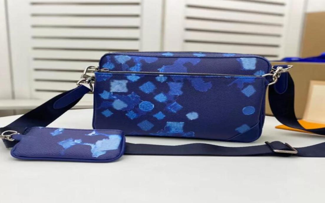 

2023 Wallet Luxury Designer Bag Mens Threepiece SatchelSmall Messenger2922714, Black