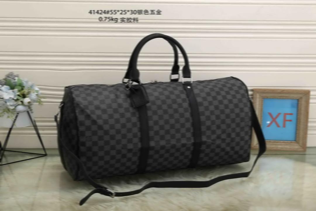 

Top Quality Large Capacity Duffle Bag Women Men Travel Bags Outdoor Leather Polyester Plain Print Stripes Letter Soft Single Overs8060663, Sky blue