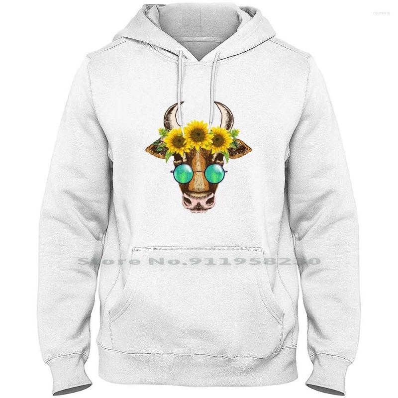 

Men's Hoodies Cute Cow Sunshine Flower Sunflower Sun Glasses Hoodie Sweater Cotton Animal Lover Animals Cattle Shine, Fsweater-black