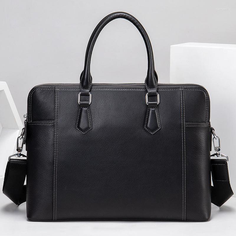 

Briefcases 2023 Men Briefcase Bag High Quality Business Leather Shoulder Messenger Bags Office Handbag Laptop, Black-1
