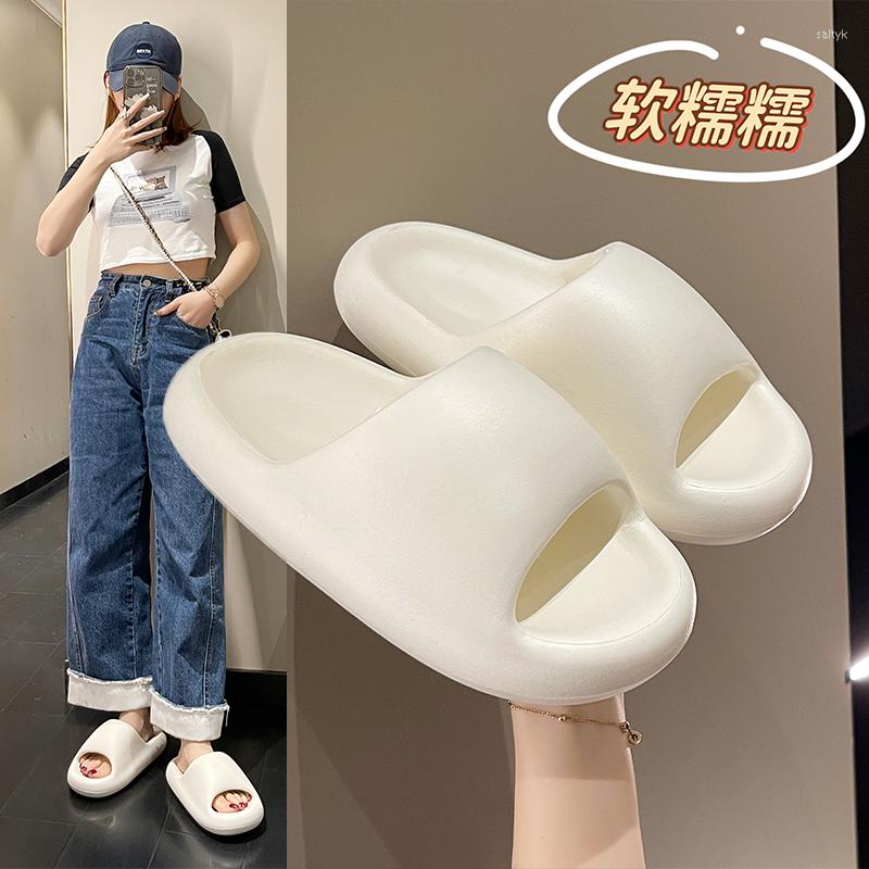 

Slippers Women Summer Female Shoes Low Slides Platform 2023 Flat Massage PU Rubber Basic House Lo