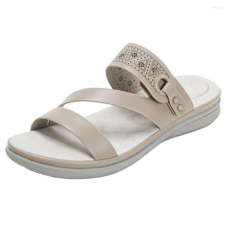 

Slippers Fashion Summer Women Wedge Open Toe Sandals Vintage Anti-Slip Outdoor Casual Female Platform Beach Shoes Qt160, Beige