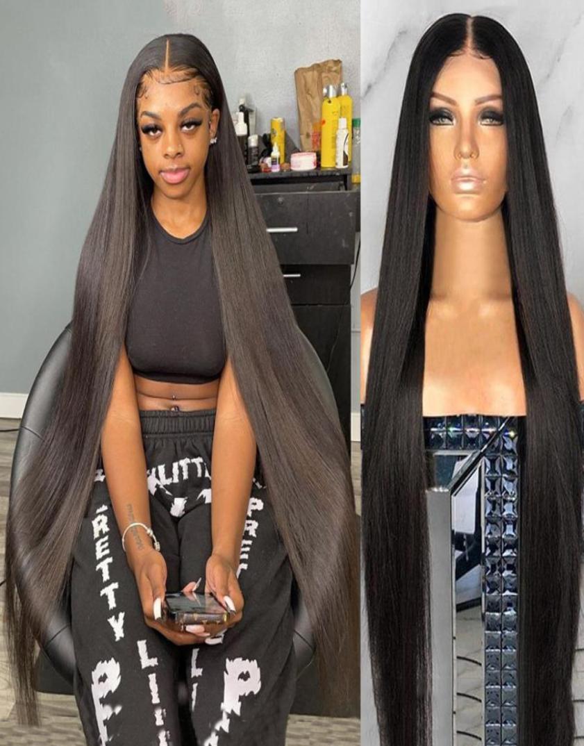 

30 40 Inch Straight Lace Front Wig Brazilian 13x4 Lace Frontal pre plucked Bob Wigs For Black Women Human Hair 250 Density4661097, Others color