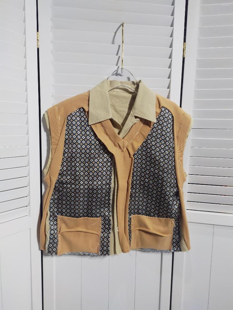 

Women's Blouses 2023 Women Fashion Sleeveless Sexy Casual Stitching Wool Vest Shirt 0520