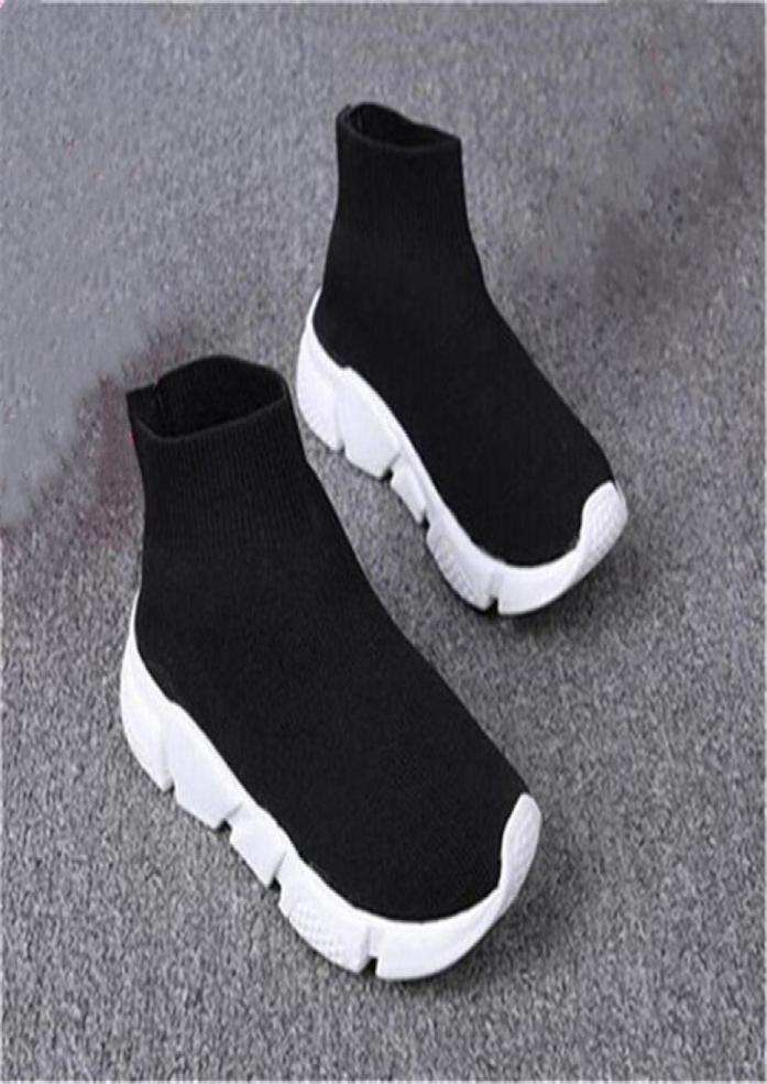 

Fashion kids shoes toddler baby sneakers boots designer children running shoe boy girls knitted athletic socks shoes4081136, Black