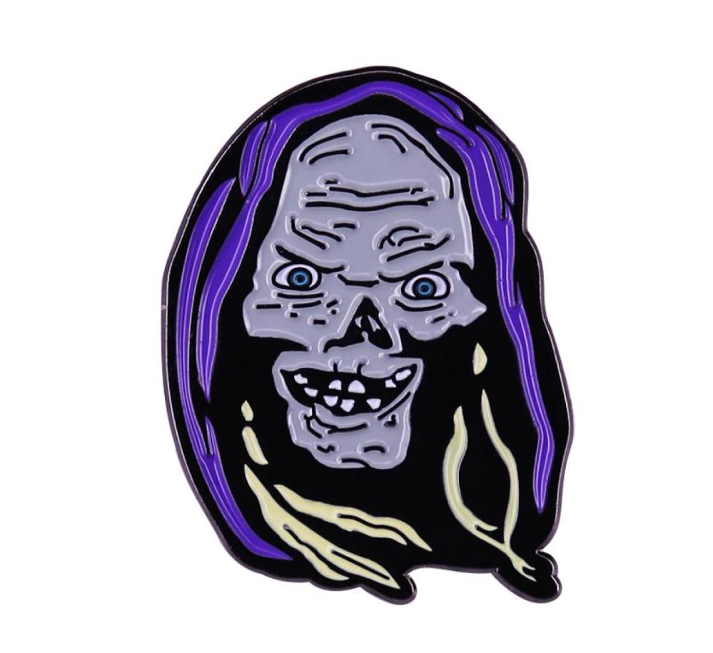 

The CryptKeeper puppet zombie Skull Hello Boils and Ghouls Hello Kiddies Horror Movie Enamel Pin Lapel brooch6094650, Red