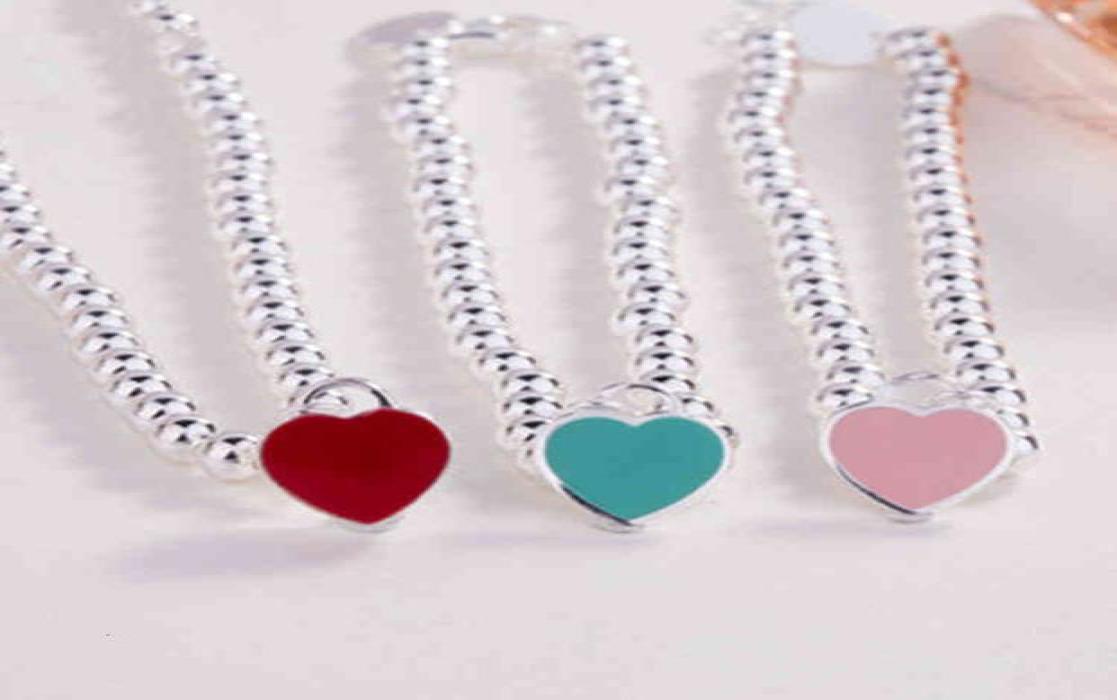 

S925 silver plated bracelet women039s Enamel red love t family Bracelet Red Buddha beads Silver Heart5509694