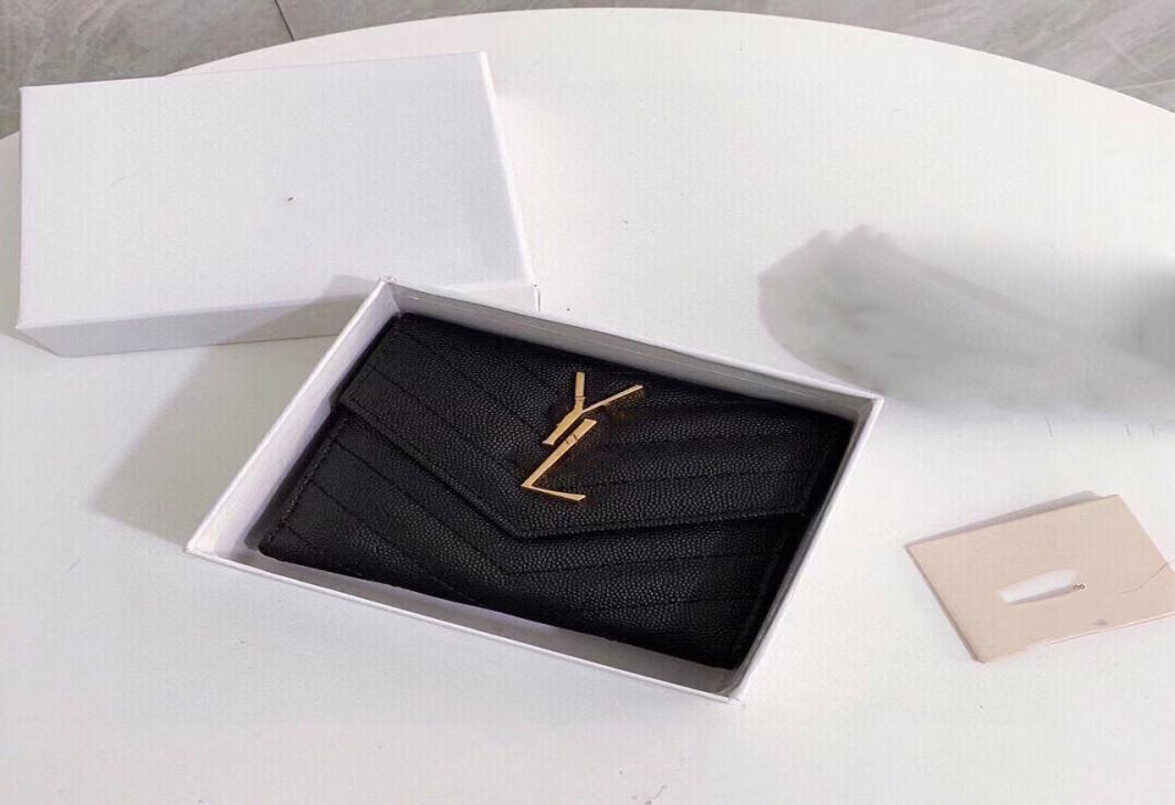 

Designer Wallet letter Cardholder ladies coin purses Flap cowhide Leather wallets Plain purse luxury Envelope bags7031725, Lavender