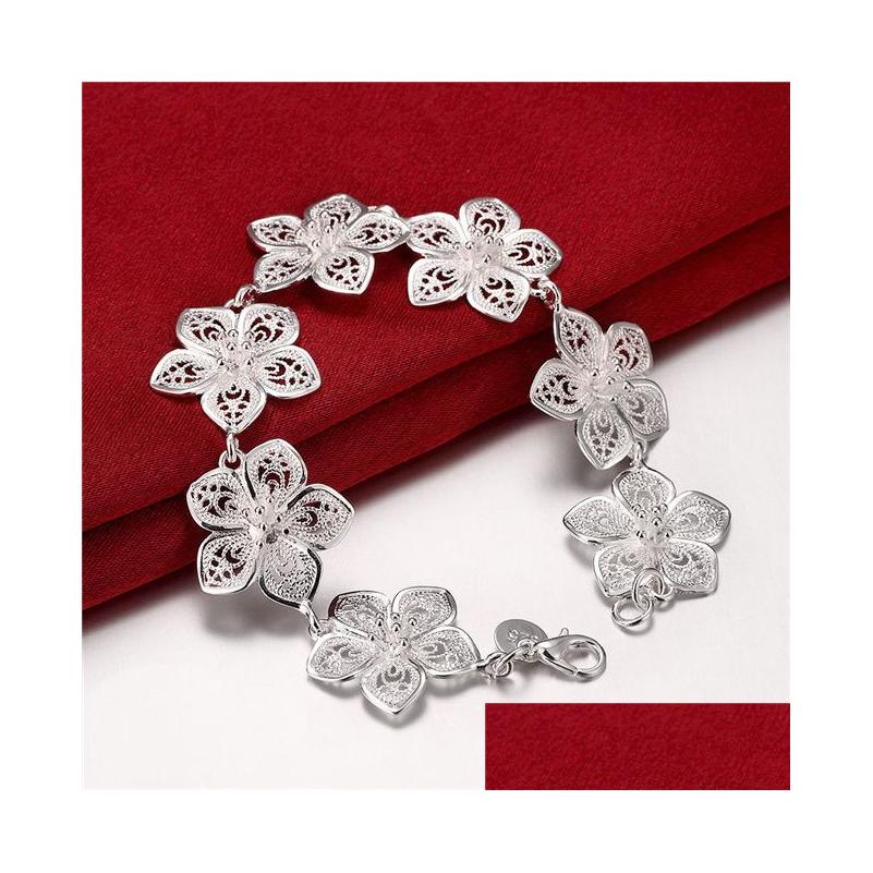

Cuff Wedding Flower 925 Sier Charm Bracelet 8Inchs Gssb317 Womens Sterling Plated Jewelry Drop Delivery Bracelets Dhqtd