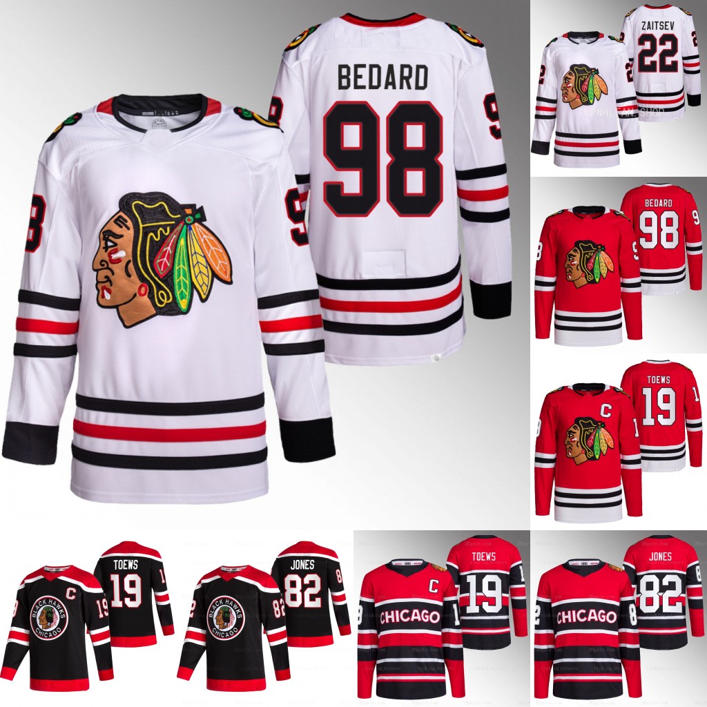 

Blackhawks Jerseys 98 Connor Bedard 82 Caleb Jones 52 Reese Johnson 11 Taylor Raddysh 44 Wyatt Kaiser 90 Tyler Johnson 5 Connor Murphy Boris Katchouk Jujhar Khaira, Red