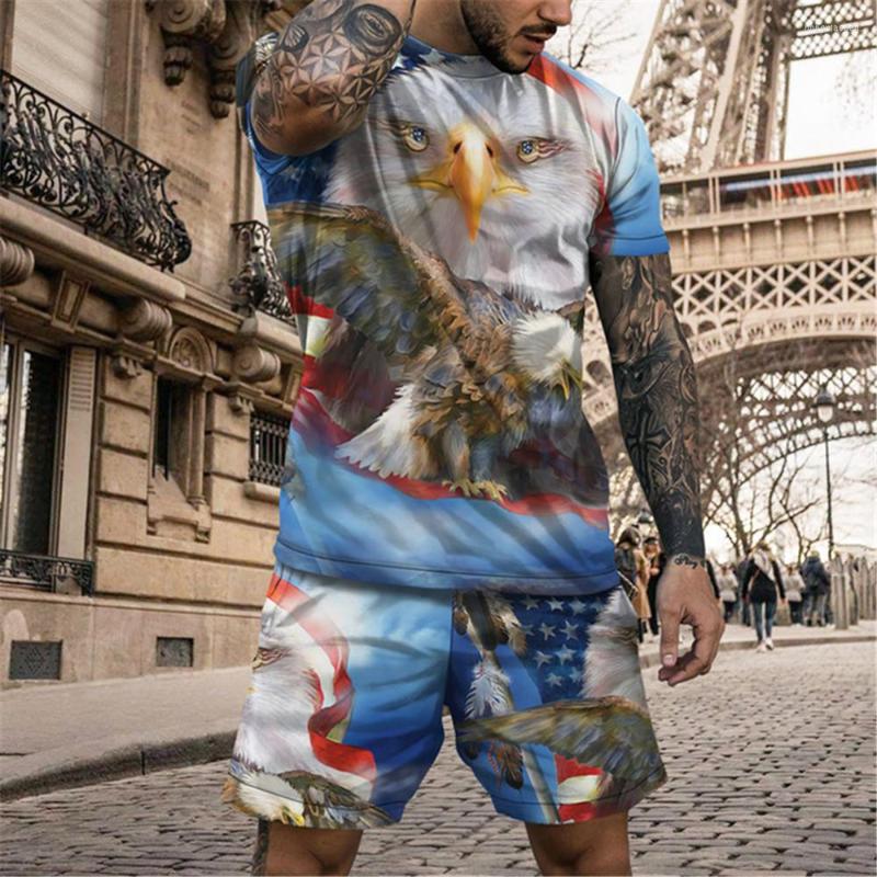

Men's Tracksuits Running Suit Loose Fitting Men's Clothing D Sportswear Summer T-Shirt Shorts 2-Piece Casual Street Outfit Plus