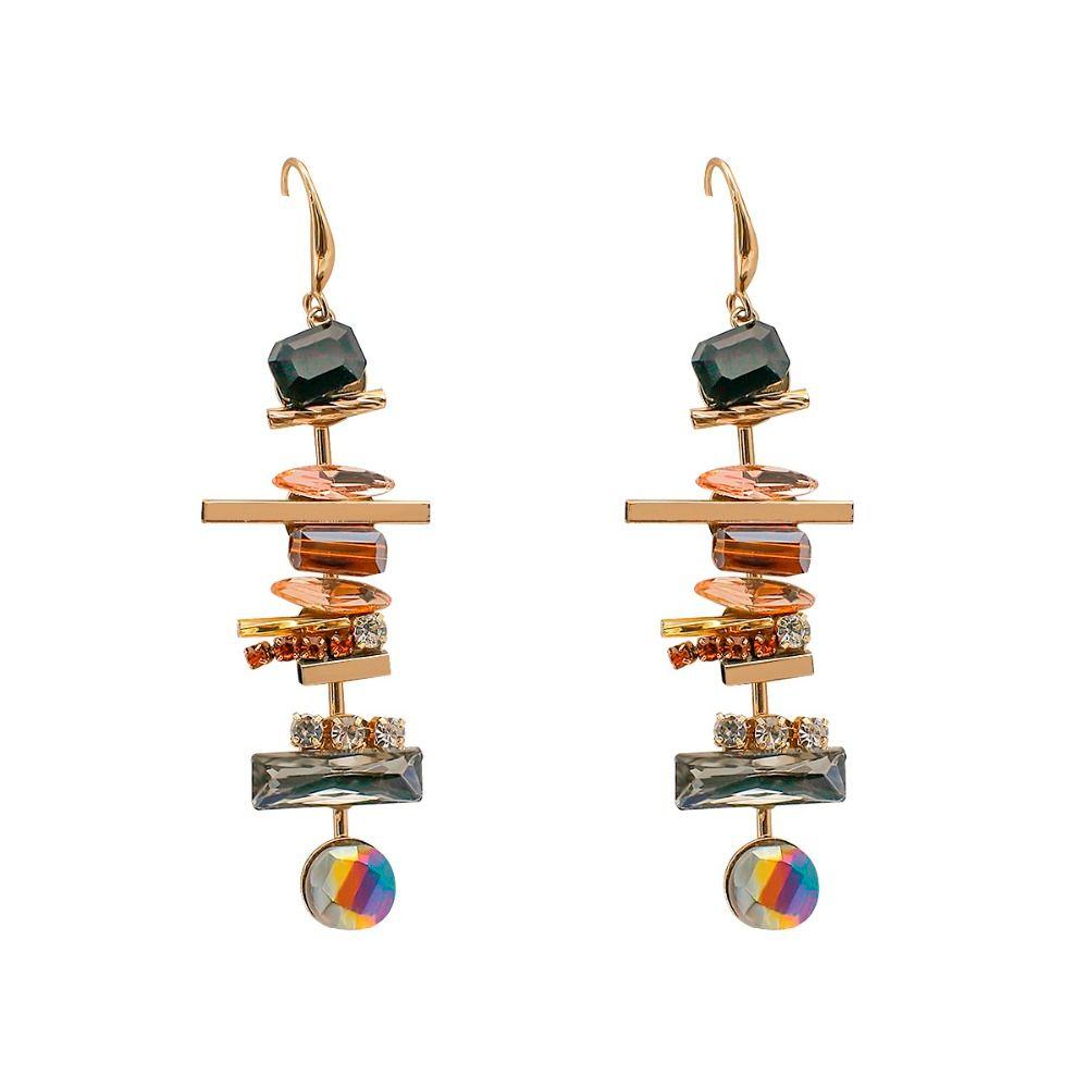 

Dangle Chandelier Korean Shiny Mticolor Long Crystal Drop Earrings For Women Fashion Elegant Rhinestone Hook Party Jewelry Gift Del Dhf52