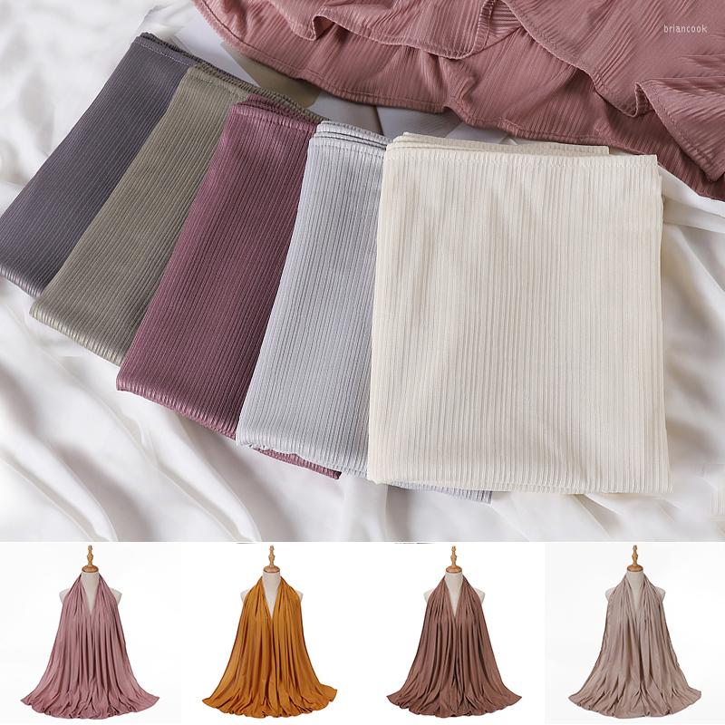 

Scarves Summer Chiffon Wrinkled Women Muslim Hijabs Long Shawl Beautiful Voile Chic Headwrap Soft Plain Islam Headscarf