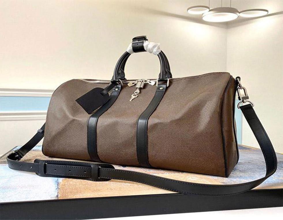 

luxury handbags large capacity Brand womens travel bags Leather Fashion High Quality Designer men shoulder duffel bag on luggage b8441063, Dark grey