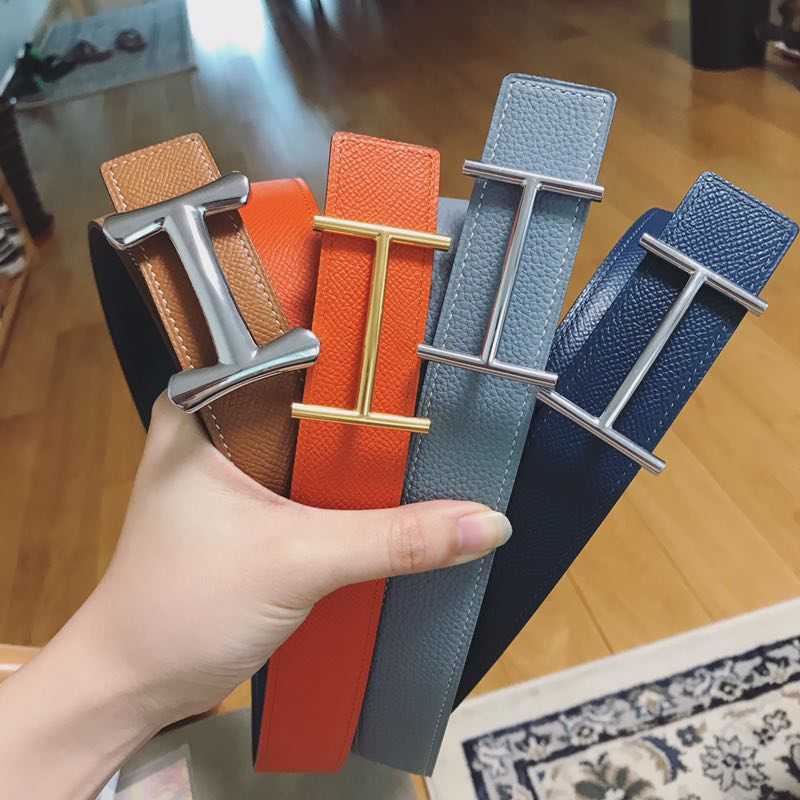 

Designer H family belt strap leather