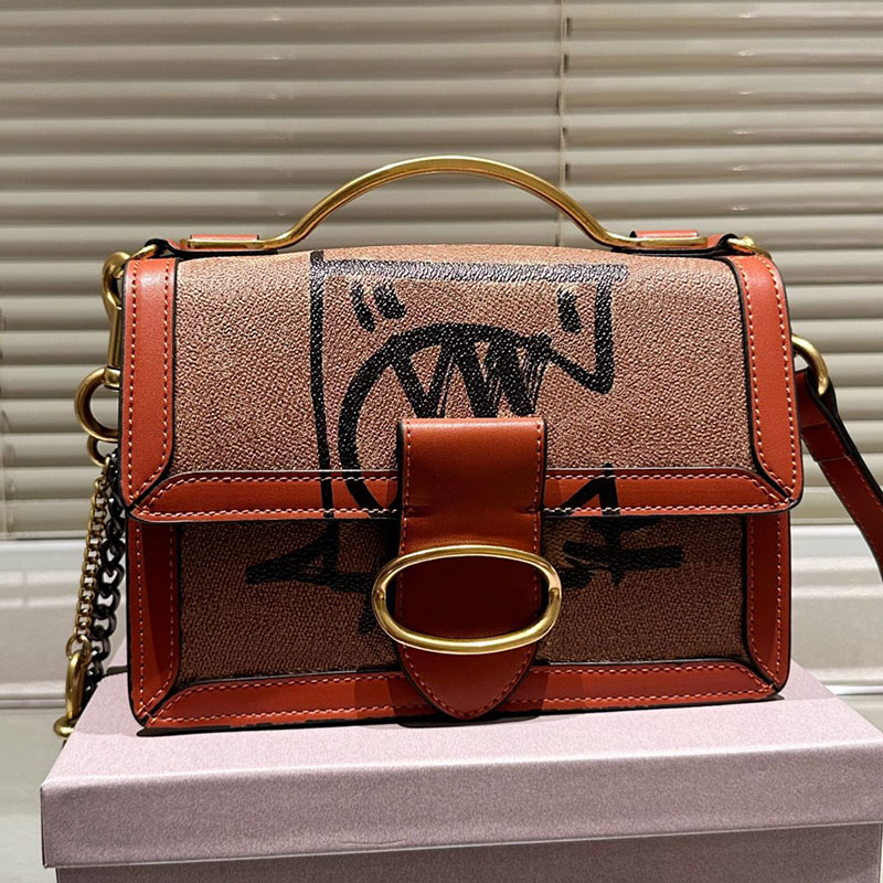 

Women Totes Handbag Designer Bag Crossbody Bags Classic Riley Shoulder Handbags Leather Lady Wallet Flap doodle Printing Clutch Bag Brand Handle portable Bags, C2