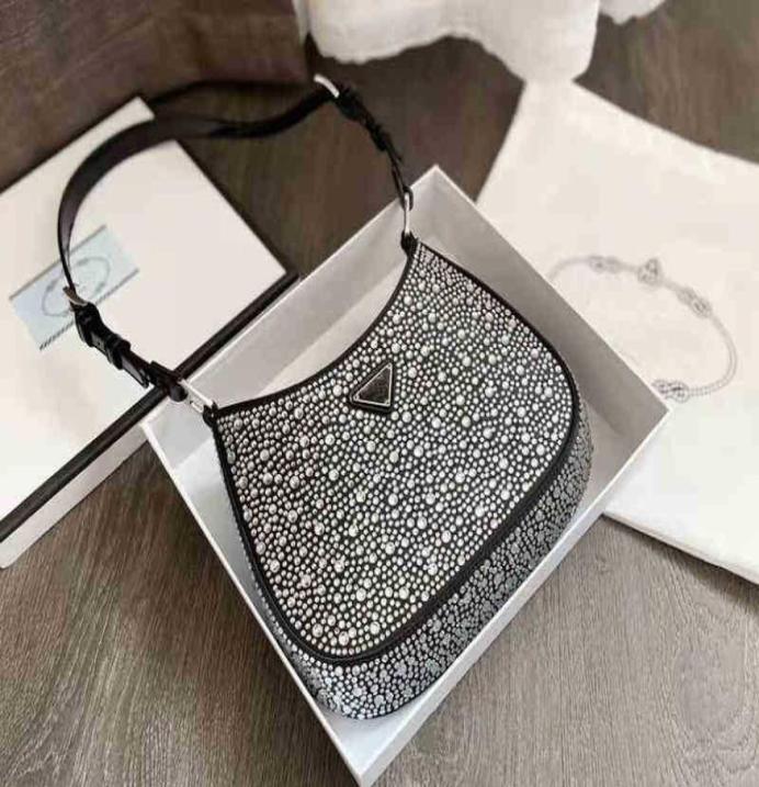 

2022 New Fashion women Shoulder bags Trend Top Designer Rhinestone handbag crossbody Ladies underarm Bag One Handheld Style2302678, Pink