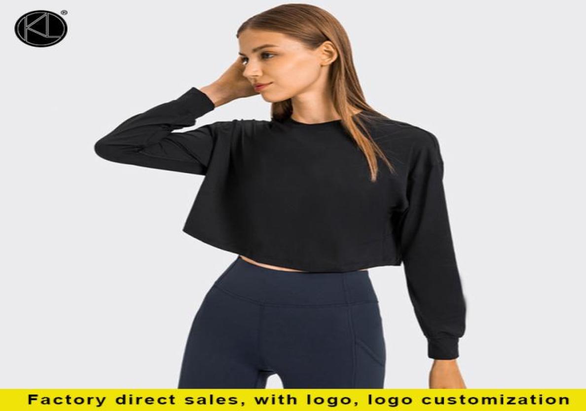 

Yoga Tops Women Sports Running Top Slim Long Sleeve Fitted Fitness Clothes Exercise Training Tshirts Girl New Fashion Pink White 9030006, Black