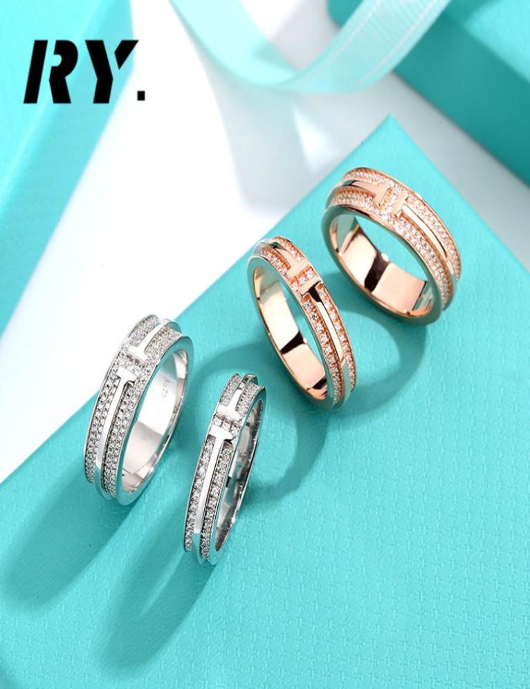 

Double T wedding rings Engagement ring 925 silver sterlling jewelry desinger for couples men women valentine039s day party gift4700966