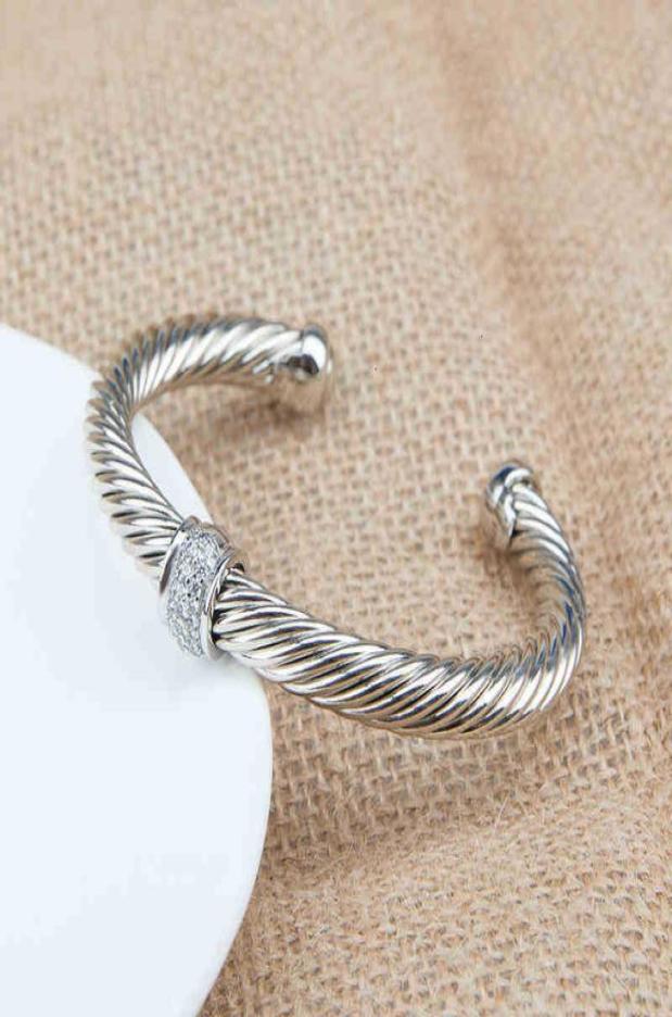 

Diamond Bangle Bracelets Glamour Men Bracelet Charm Fashion Cuff Designer c Shape Men Women Jewelry Fade Fast Stainless Steel Wire3533615